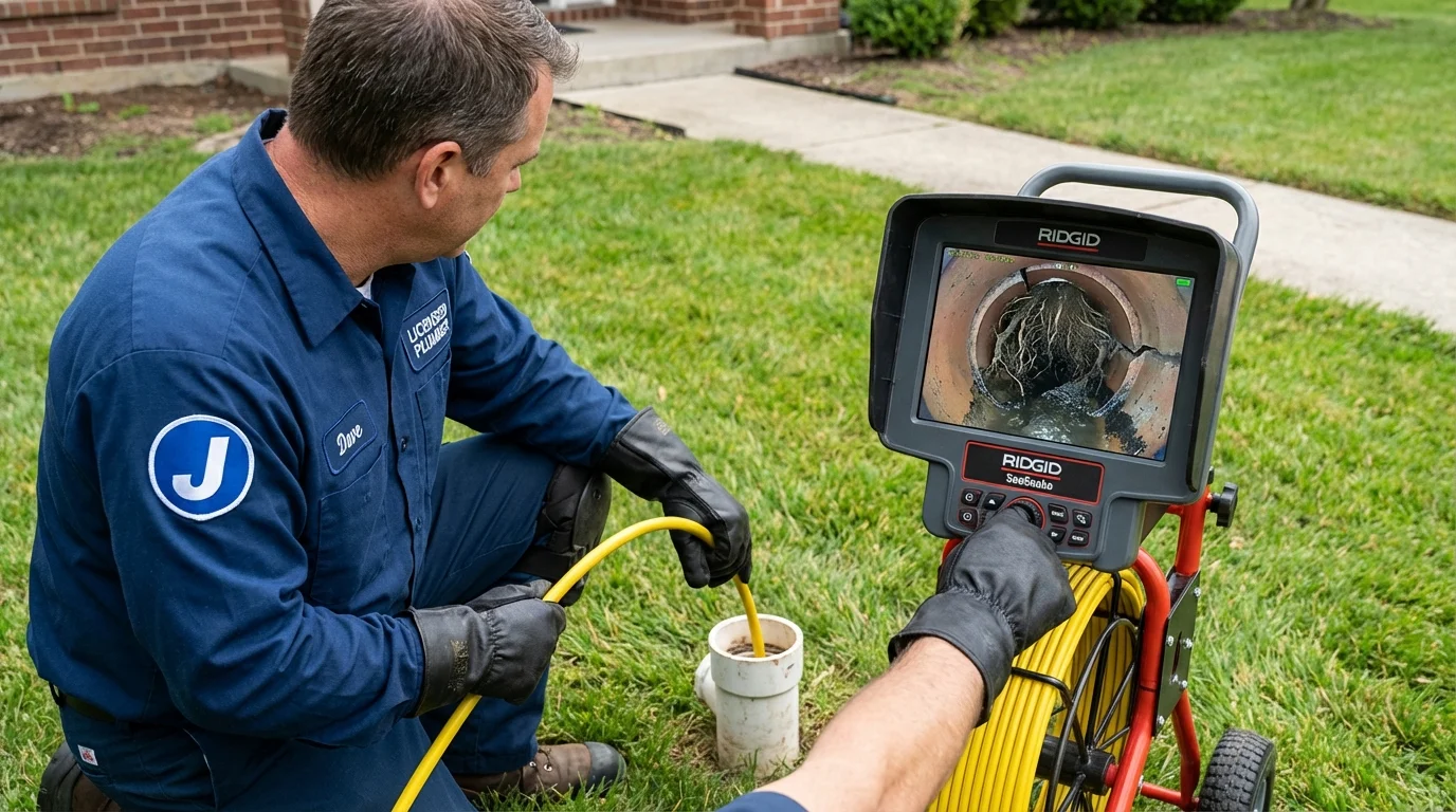 Sewer camera inspection being performed by Johns Plumbing LLC in South Berwick